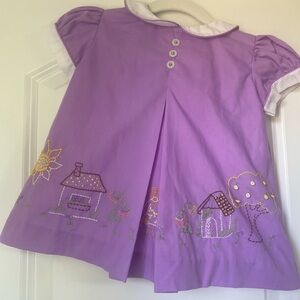 The Proper Peony Purple Embroidered Toddler Dress and bloomers 12m EUC